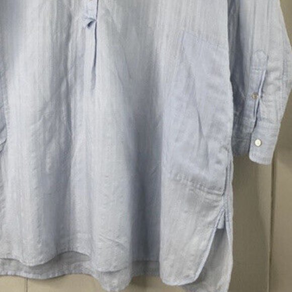 NWT$395 Isabel Marant Etoile Mock Neck Shirt Dress Tonal Stripe Tunic 36 (4) S-M - Picture 3 of 16